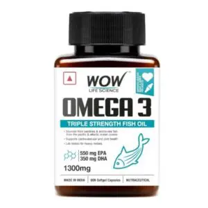 WOW Life Science Omega-3 1000mg Capsules with Fish oil